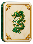 Grüner Drache im Jade-Steineset